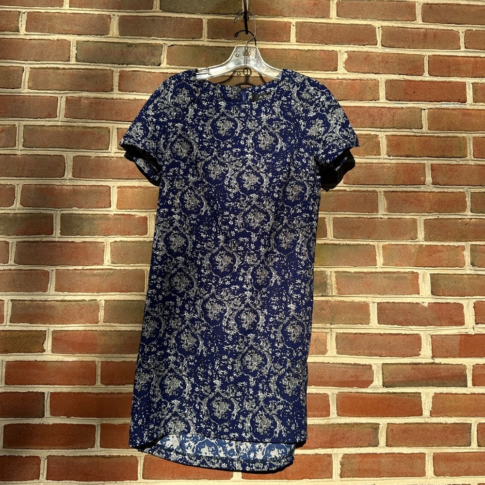 AX Paris Navy and Cream Patterned Mini Dress